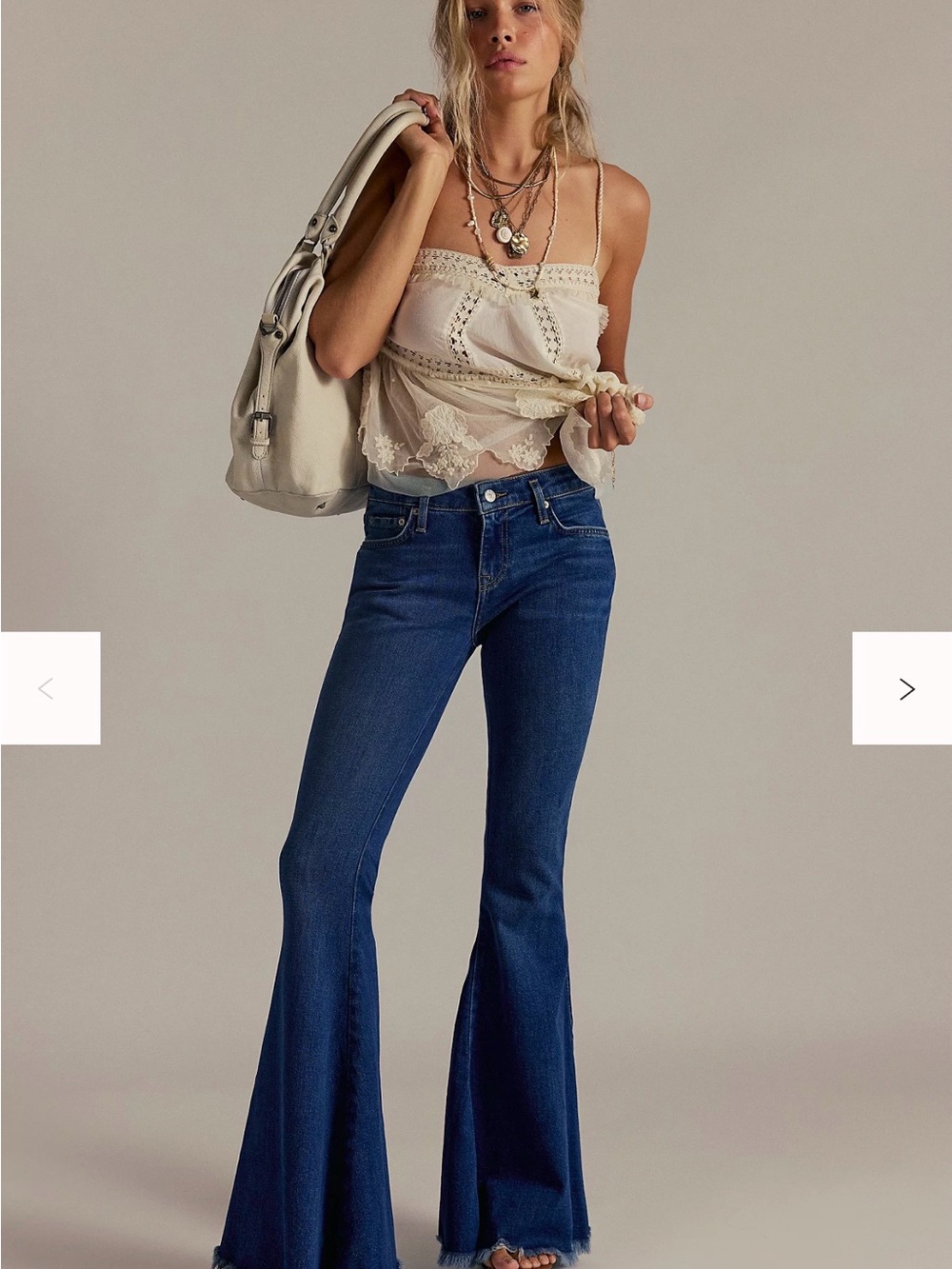Free People we The Free Emre-Low Rise Flare Deep Blue Jeans Sz 31